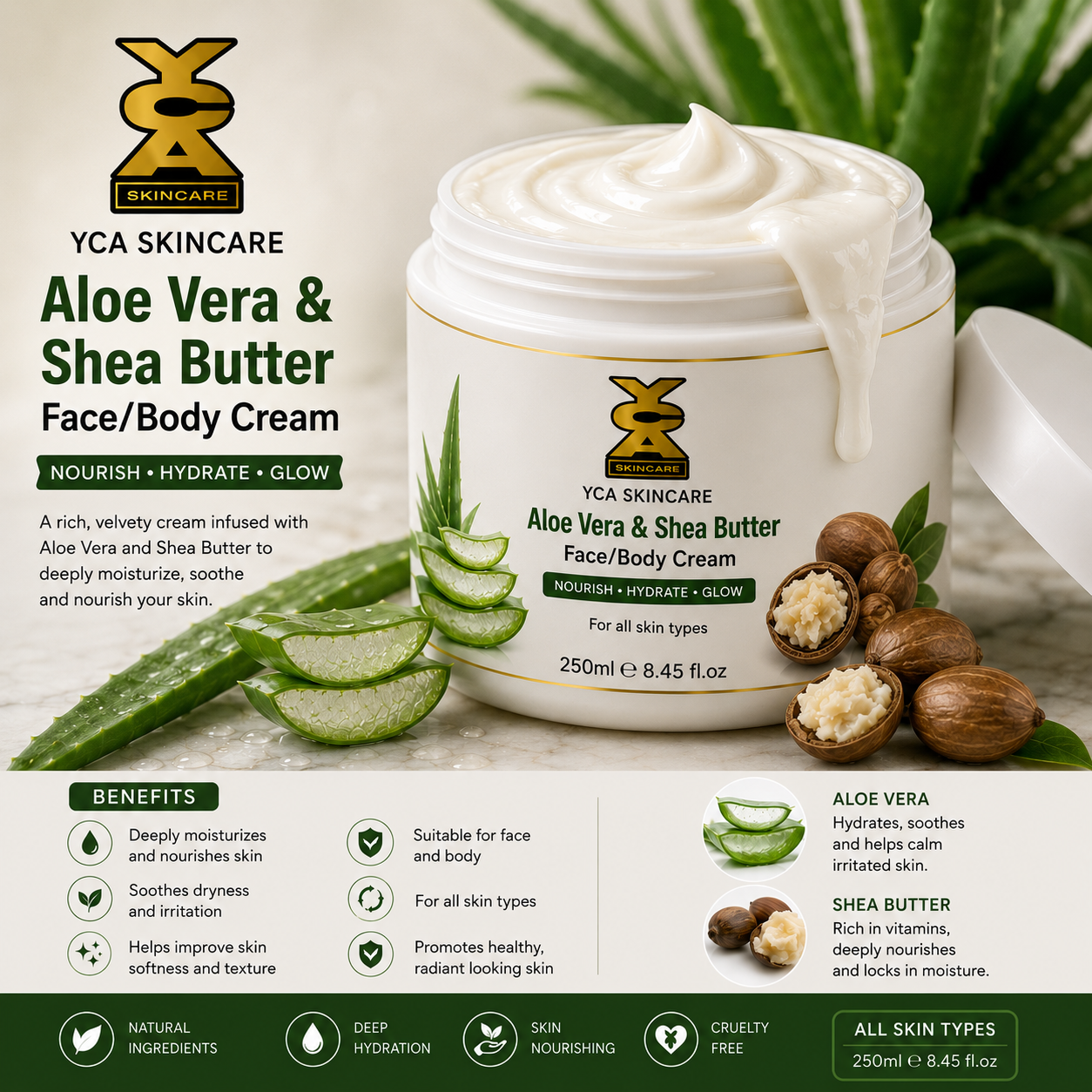 Aloe Vera & Shea butter face/body cream